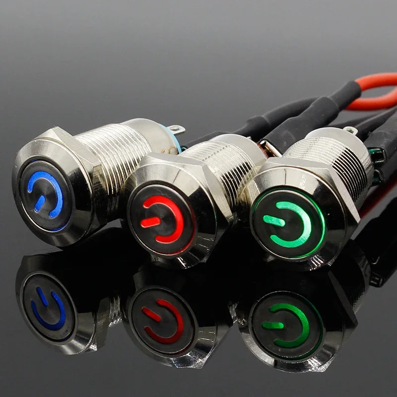 Металлический кнопочный переключатель самоблокирующаяся Водонепроницаемая