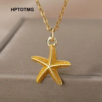 aesthetic starfish pendant necklace for women goth vintage star choker necklace stainless steel chain jewelry gifts collar