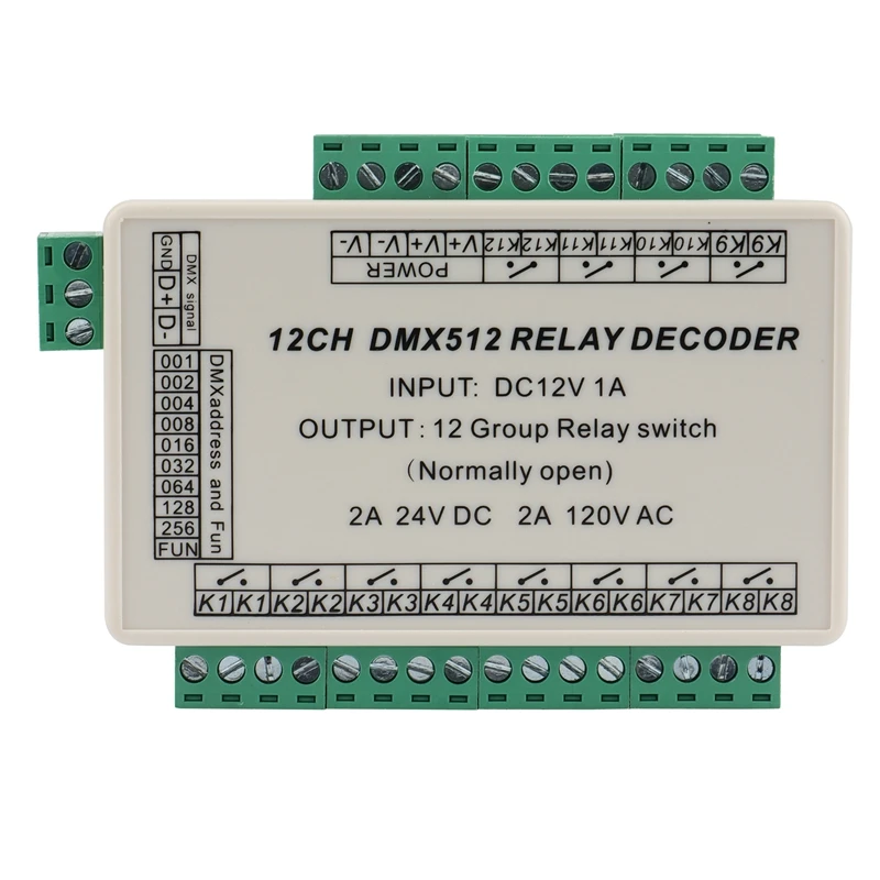 Релейный выключатель 12 каналов контроллер сигнала DMX512 релейный выход WS-DMX-RELAY-3CH