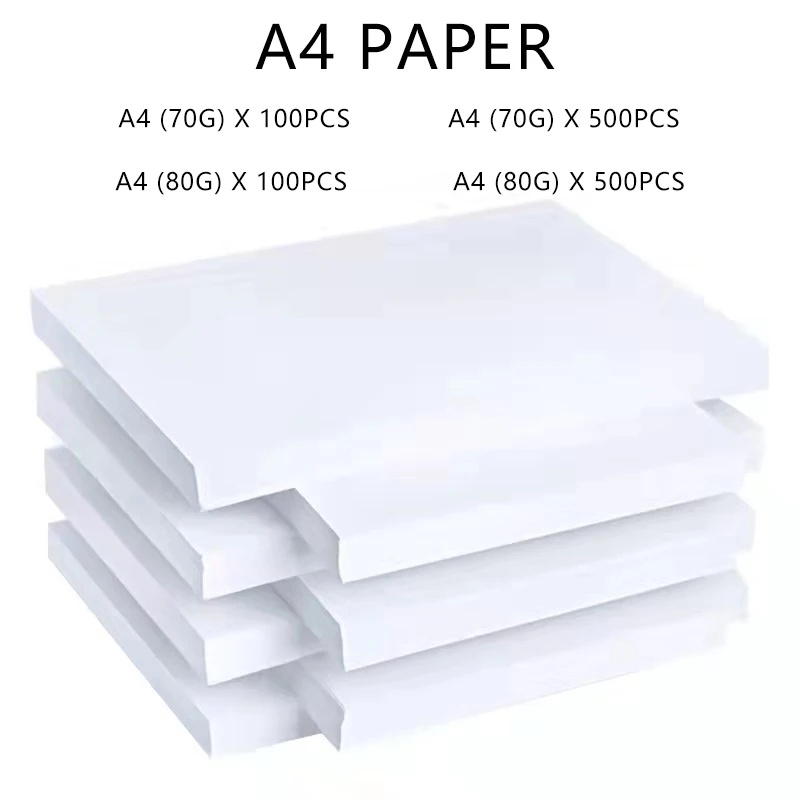 

A4 Paper 500 Sheets Office White Kraft Papers DIY Card Making 70g 80g A 4 A4 Paper for Printer a4 500 100 Pcs Photocopy Printing
