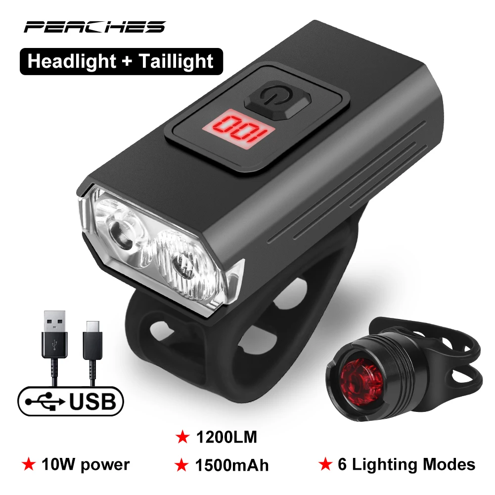 

1200LM T6 LED Bicycle Light Front USB Rechargeable Lamp MTB Road Mountain Bike Headlight Flashlight Bicycle Lantern MTB Light