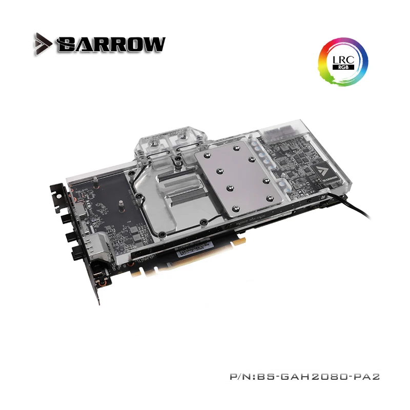 

Barrow Full coverage GPU water block for VGA GAMER RTX2070/Gainward 2070, 5V ARGB 3PIN Motherboard AURA SYNC BS-GAH2080-PA2