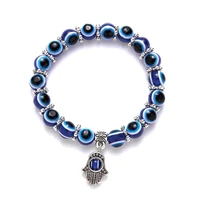 turkish lucky evils eye bracelet for women retro blue evil eye beaded bangles men fatima hand palm charm bracelets boho jewelry