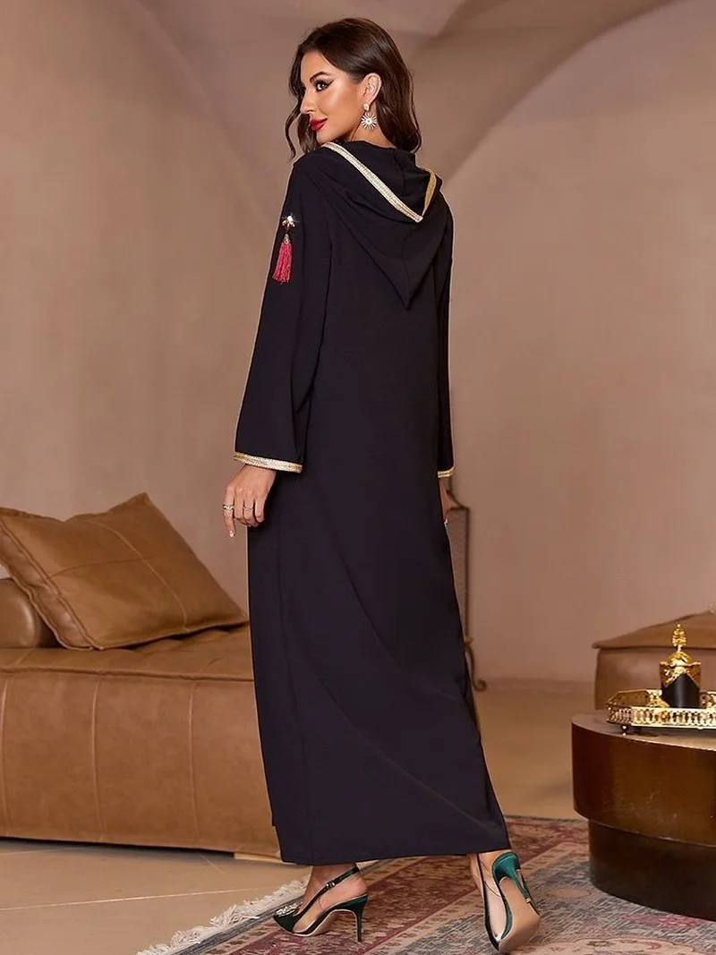 Ramadan Black Abaya Dubai Arabic Turkey Islam Muslim Long Dress Kaftans For Women Robes De Soiree Djellaba Femme Musulmane Niqab
