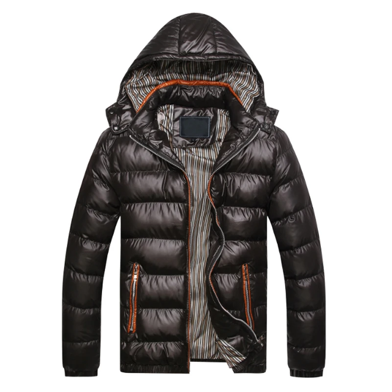 2017 Men's Thick Warm Cotton Solid Coat Fashion Korean Version New Autumn Winter Washed Removable Cap Jackets Big Size 3XL M402