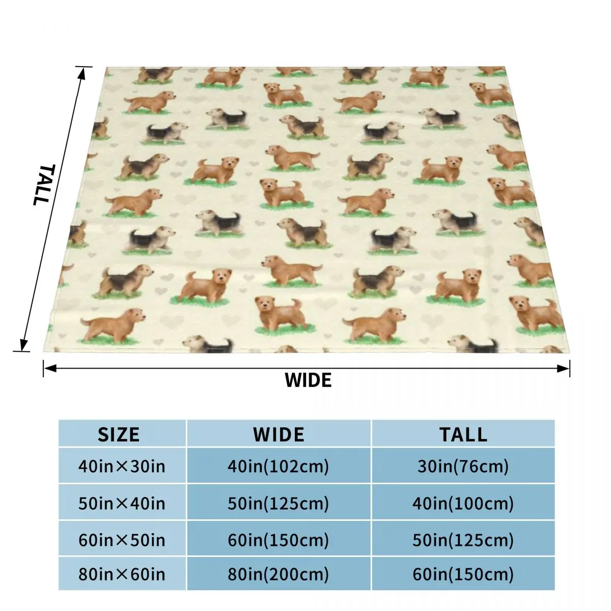 Ультра-мягкое Флисовое одеяло с микро-изображением Норфолка терьера