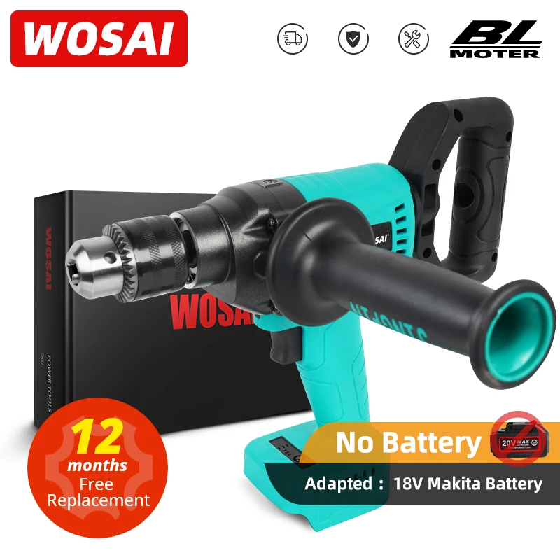 

WOSAI MT-Series 20V Brushless Electric Drill Cordless Electric Screwdriver Ice Drill Fishing For 18V Makita Lithium Battery