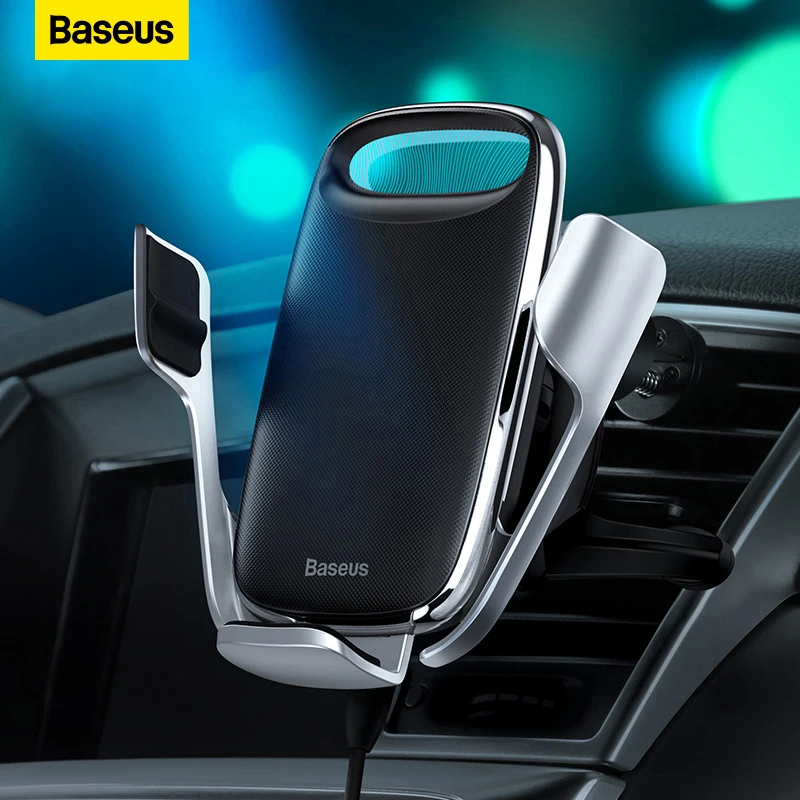 

Baseus Car Phone Holder 15W wireless Charger for iPhone Quick Charge 3.0 Air Vent Mount Holder Car Wireless Charging Holder