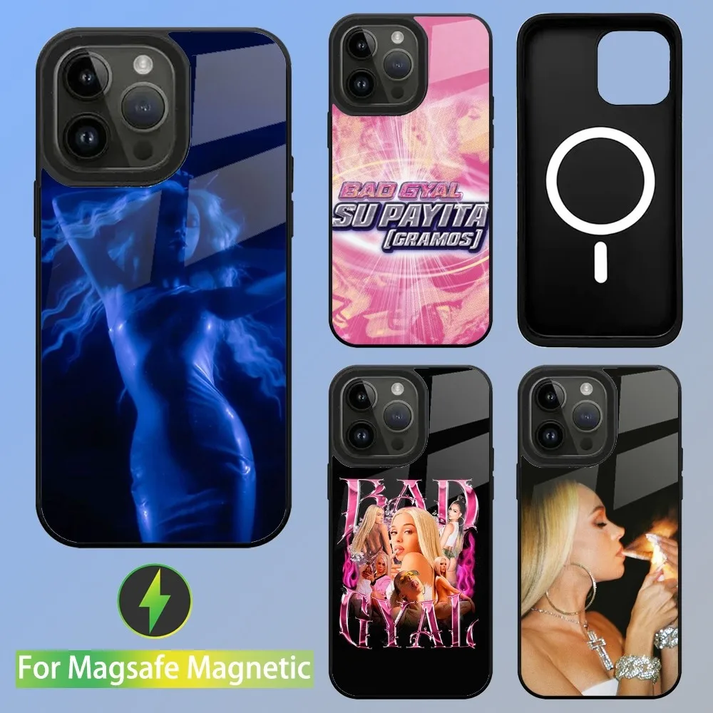 Чехол для телефона Bad Gyal Singer iPhone 15 14 13 12 11 Plus Pro Max Mini Magsafe магнитная Беспроводная