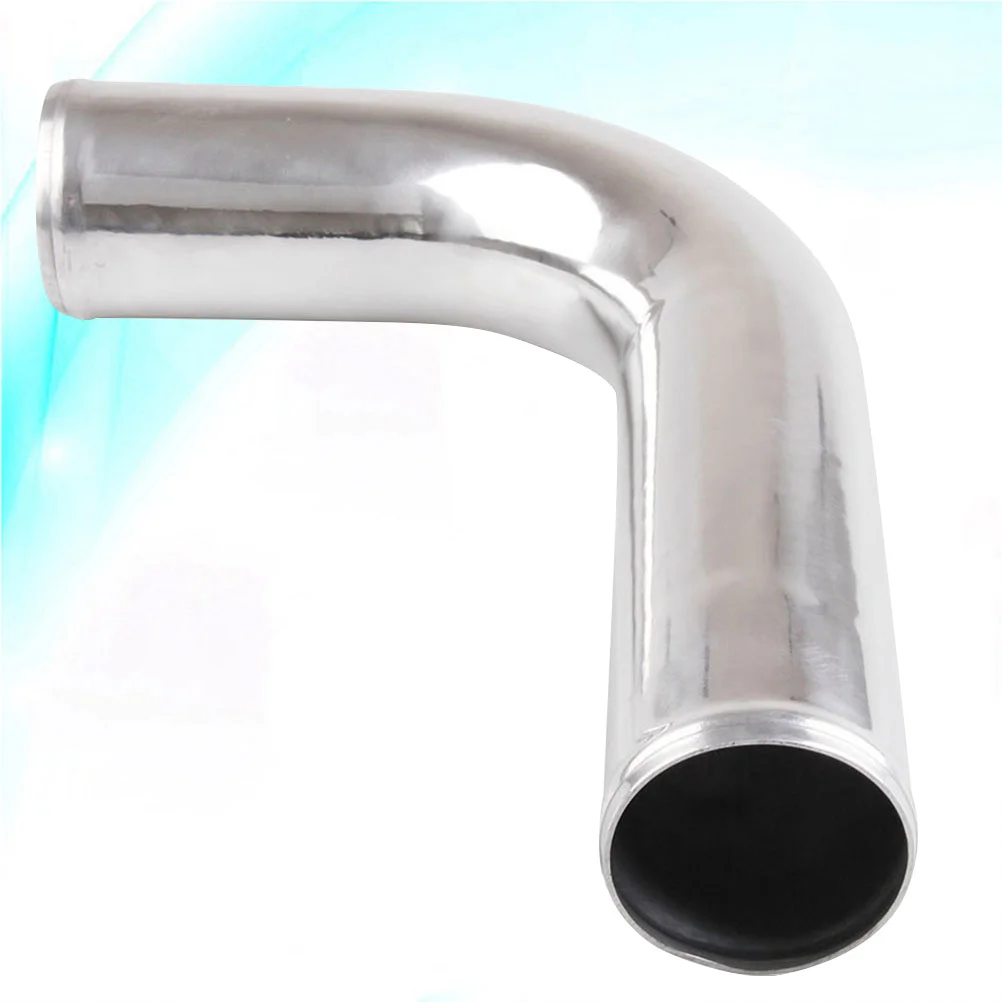 

76mm Aluminum Air Intake Pipe 90 Degree Universal Car Automobile Turbocharging Intercooler Tube (Silver)