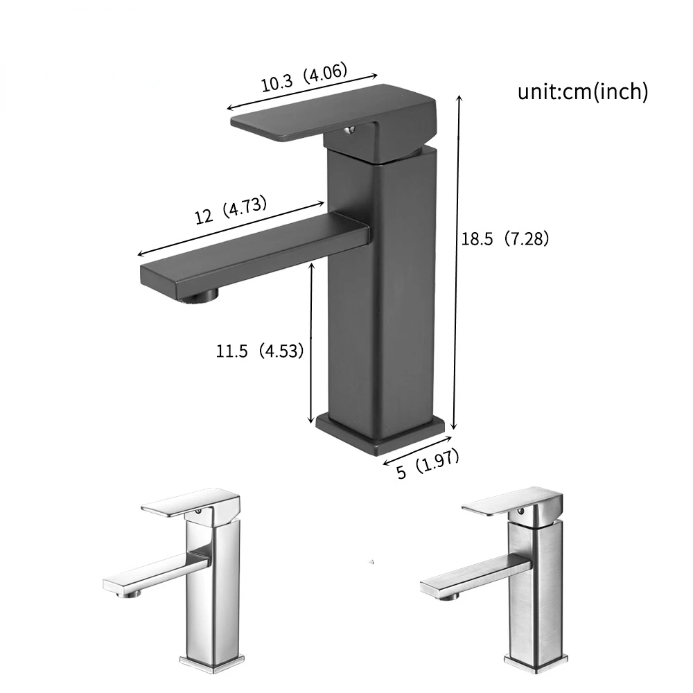 

Basin Sink Bathroom Faucet Deck Mounted Hot Cold Water Basin Mixer Taps Matte Black Lavatory Sink Tap Crane