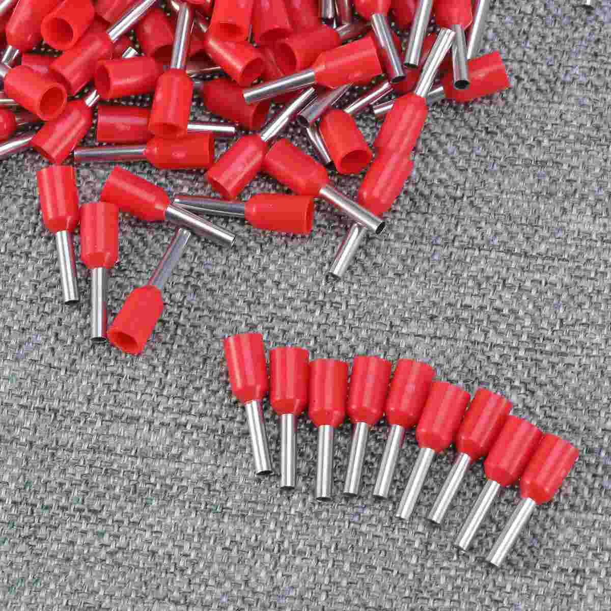 

1000PCS Tubular Pre-insulated End Cold Pressing Connection Terminal(Red)