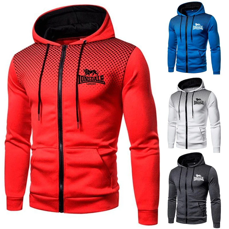 

LONSDALE 2022Autumn New Print Polka Dot Men's Cardigan Breathable Hoodie Downhill Cycling Jacket Outdoor Sports Men's Hoodie Top