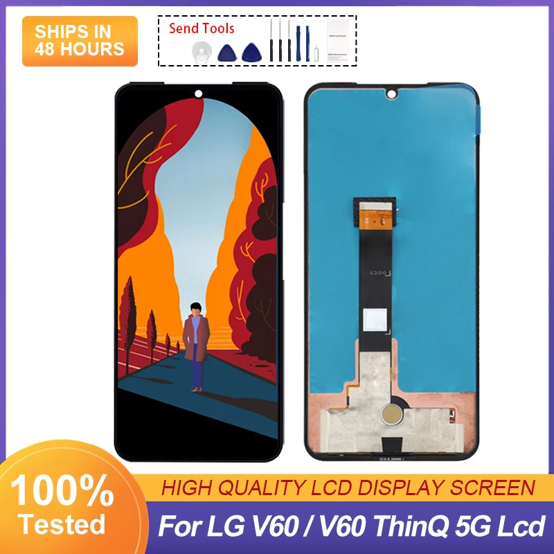 

100% Tested 6.8 Inch V60 ThinQ 5G Display For LG V60 LCD Touch Screen Digitizer LM-V600 A001LG Assembly With Tools