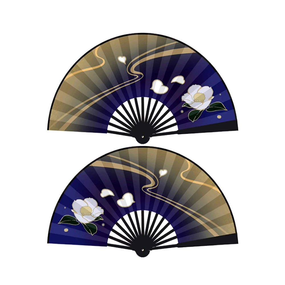 

Kamisato Ayaka складной Ручной Веер для косплея игра Genshin ударопрочная двусторонняя печать бамбуковая кость Декор унисекс аксессуар фотоподарок