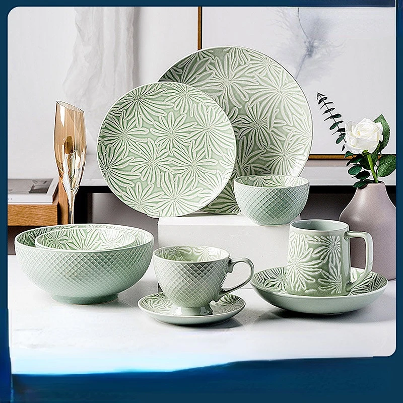 

Ceramic Tableware Western Restaurant Bowl Dish Household Rice Bowl Noodle Bowl Dish Salad Bowl Plate Dish
