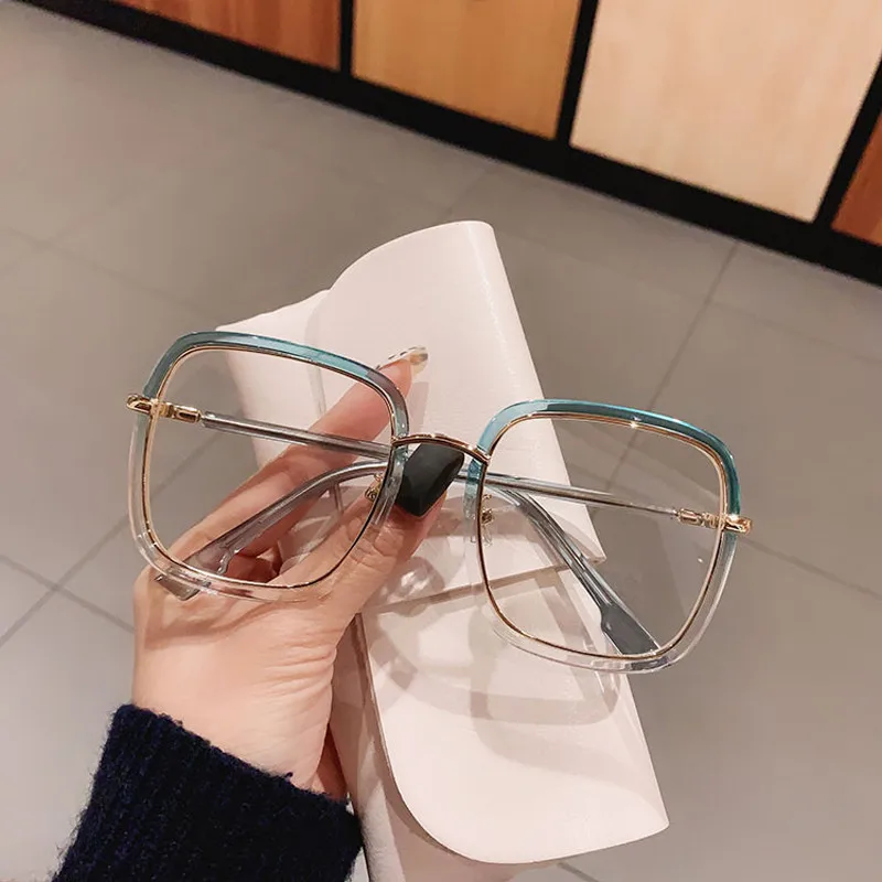 

Fashion Oversized Square Glasses Frame Vintage Radiation Protection Optical Glasses for Women Female Men Eyeglasses Eyewear