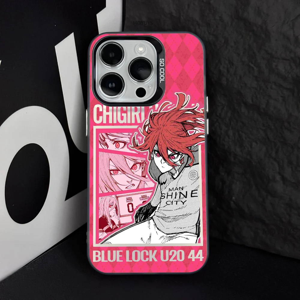 Чехол для телефона с аниме Bule Lock цвет IMD серебристый корпус IPhone 16 15 14 13 12 Pro Max Plus