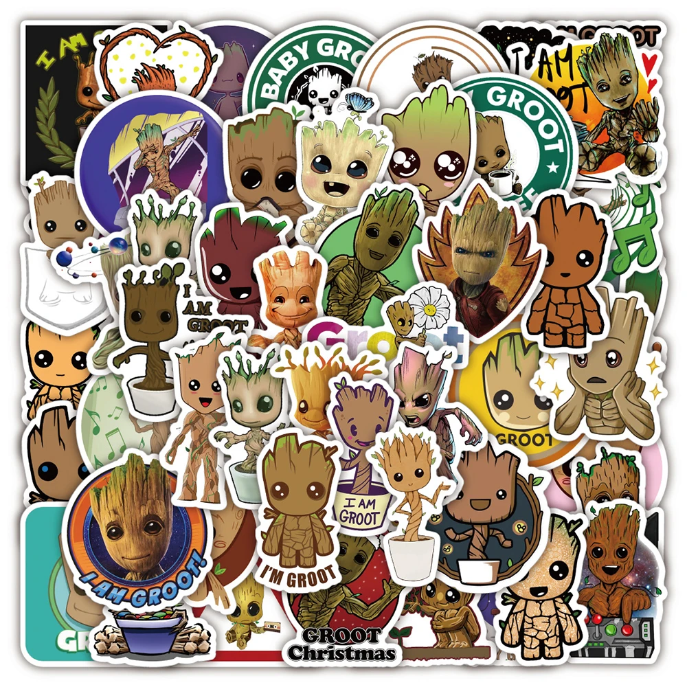 10/30/50Pcs Disney Marvel Super Hero Guardians Of The Galaxy Groot Graffiti Stickers Cartoon Decal Laptop Bagagli Car Sticker