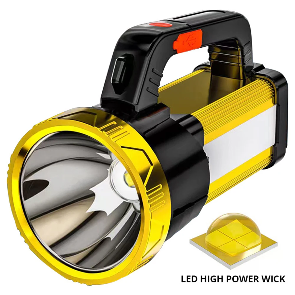 

LED+COB Rechargeable Handheld Flashlight Multifunctional Spotlight Searchlight