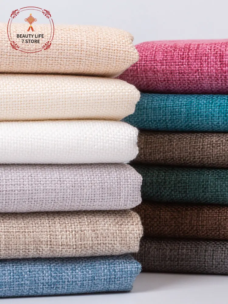 

Thickened linen fabric Sofa cloth Solid Handmade DIY Patchwork canvas tablecloth Curtain Home Furniture pillow cover 50cm*150cm