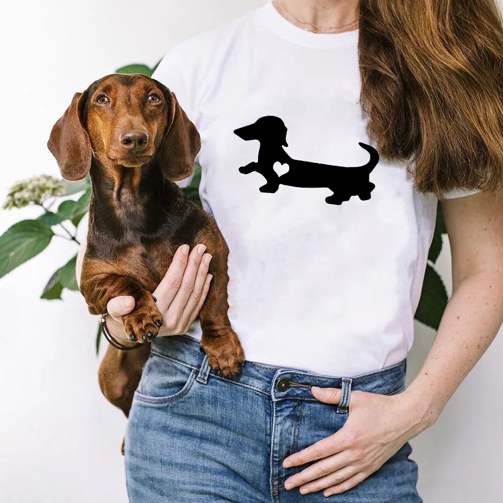 

Dachshund Dog Print Harajuku Women T-shirt Dog Mom Life Pet Lover Graphic T Shirts Female Casual Clothing Tumblr Hipster Tees