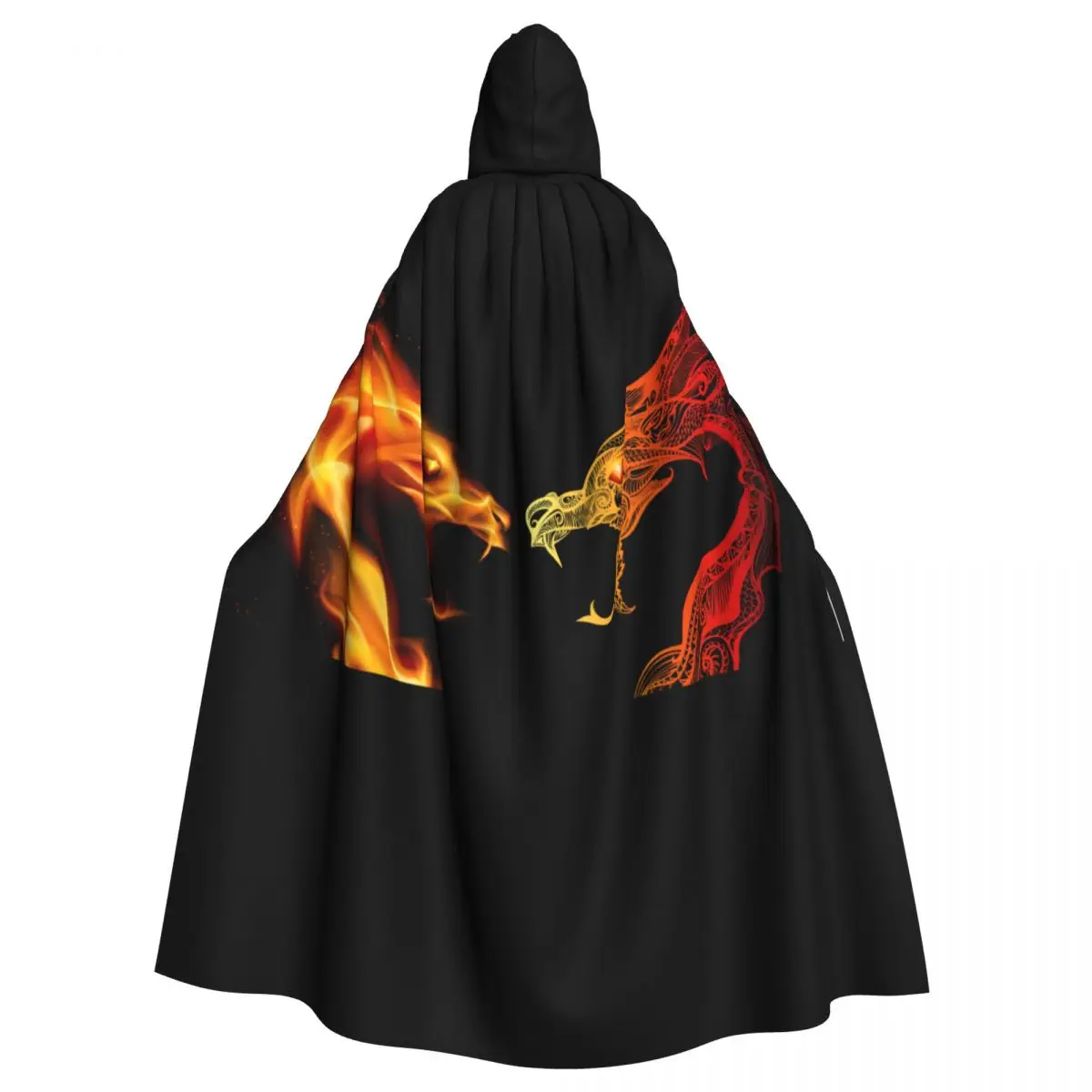 

Hooded Cloak Unisex Cloak with Hood Cloak Cosplay Costume Two Fire Dragon Heads