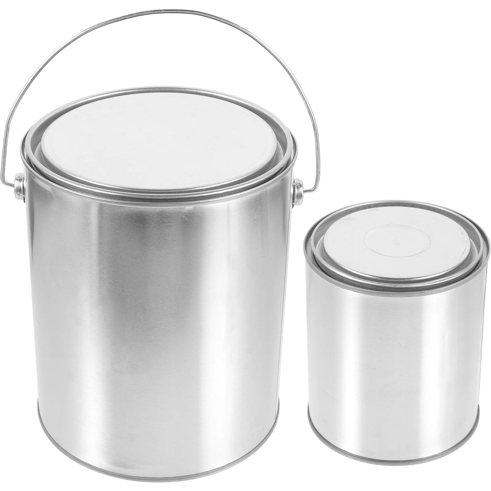 

2 Pcs Cans Empty Lids Pitch Storage Container Seal Painting Accessory Iron Multipurpose