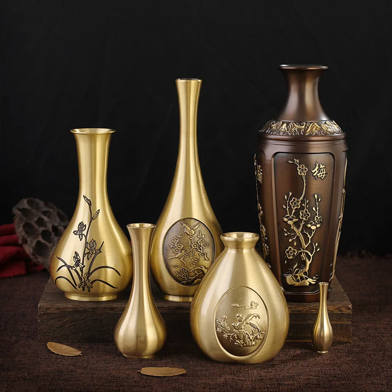 

Золотая латунная ваза, специальная гравировка узора, металлический декоративный декор, латунный Декор красивые вазы, цветочный домашний де...