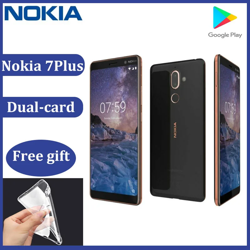 

Nokia 7 plus Android Smartphone Full Screen Dual SIM 4G Black 6+64G Senior PhoneNokia 7plus Fashion Phone