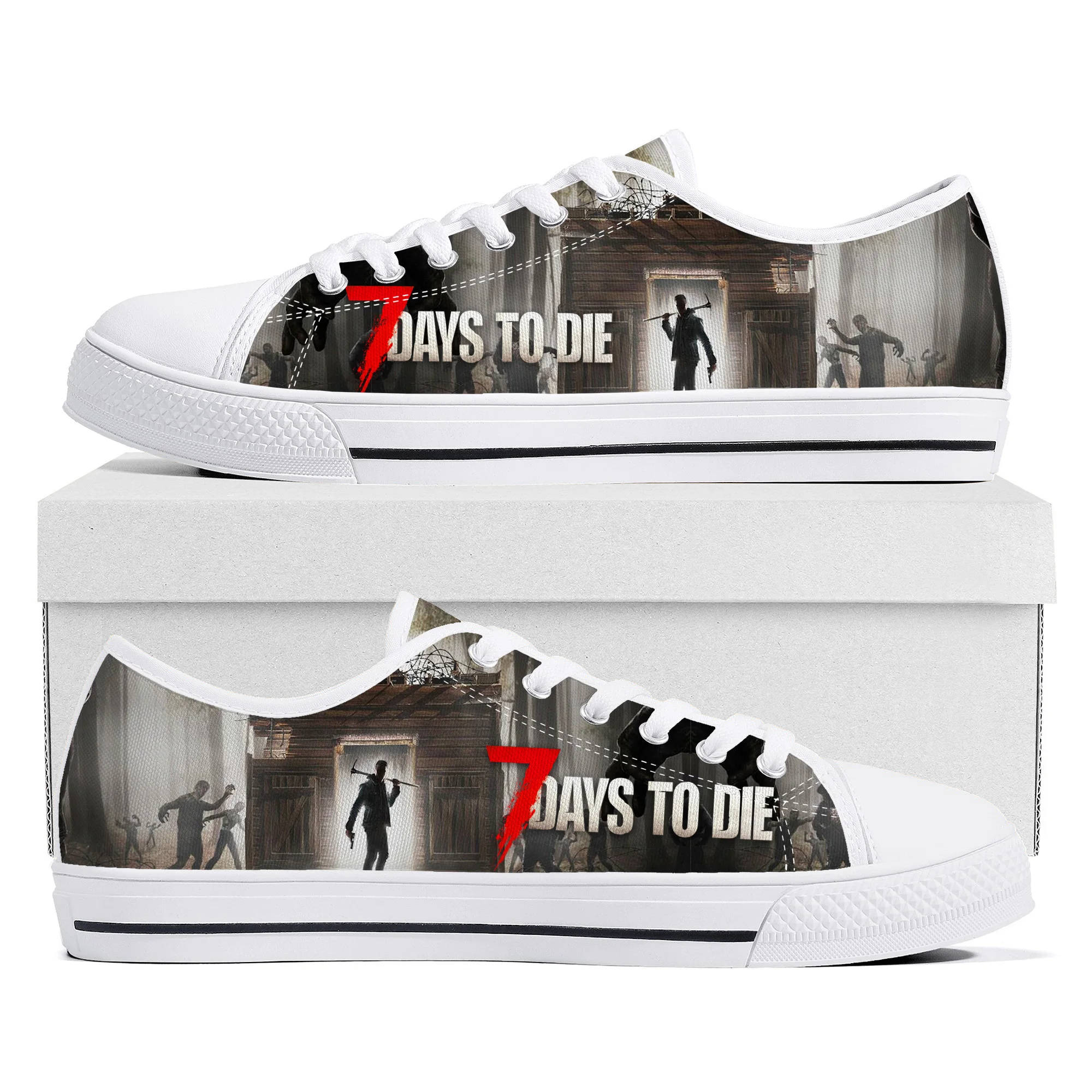 

Cartoon Game 7 Days To Die Low Top Sneakers Womens Mens Teenager High Quality Canvas Sneaker Couple Fashion Custom Built Shoes