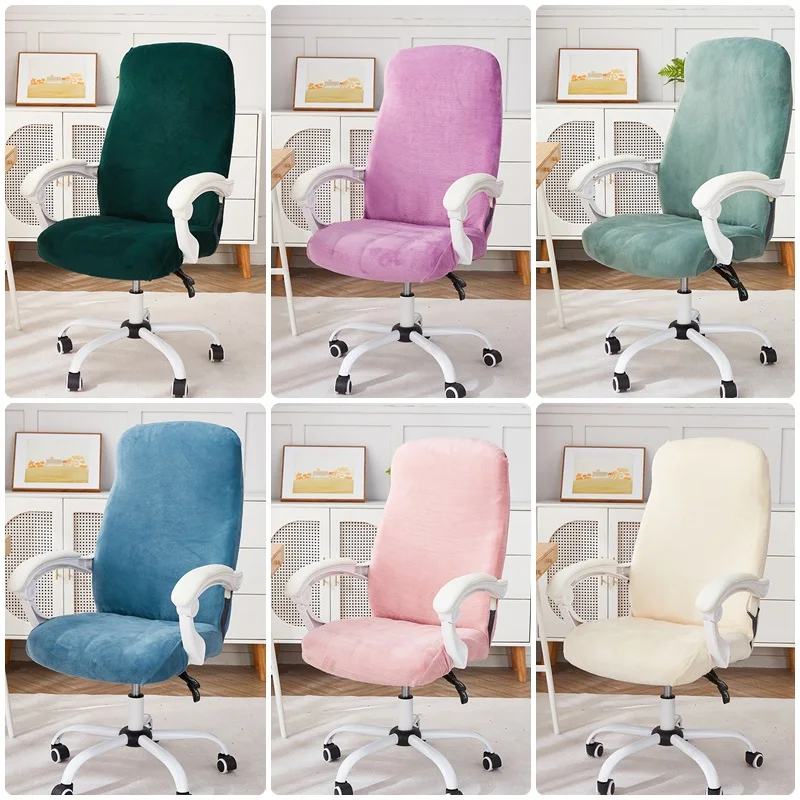 

Elastic Velvet Office Chair Cover Computer Chair Slipcover Stretch Rotatable Armchair Seat Case Protector Home Housse De Chaise