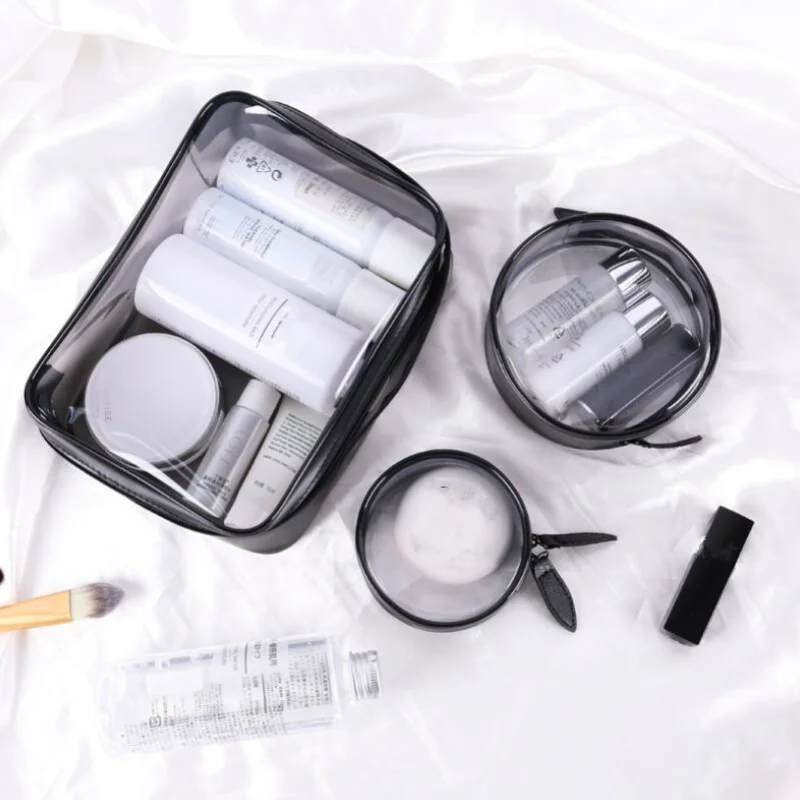 

Women Environmental Travel Toiletry Wash Organizer Case Waterproof Lipstick Toiletry Bag Transparent PVC Cosmetic Makeup Bag
