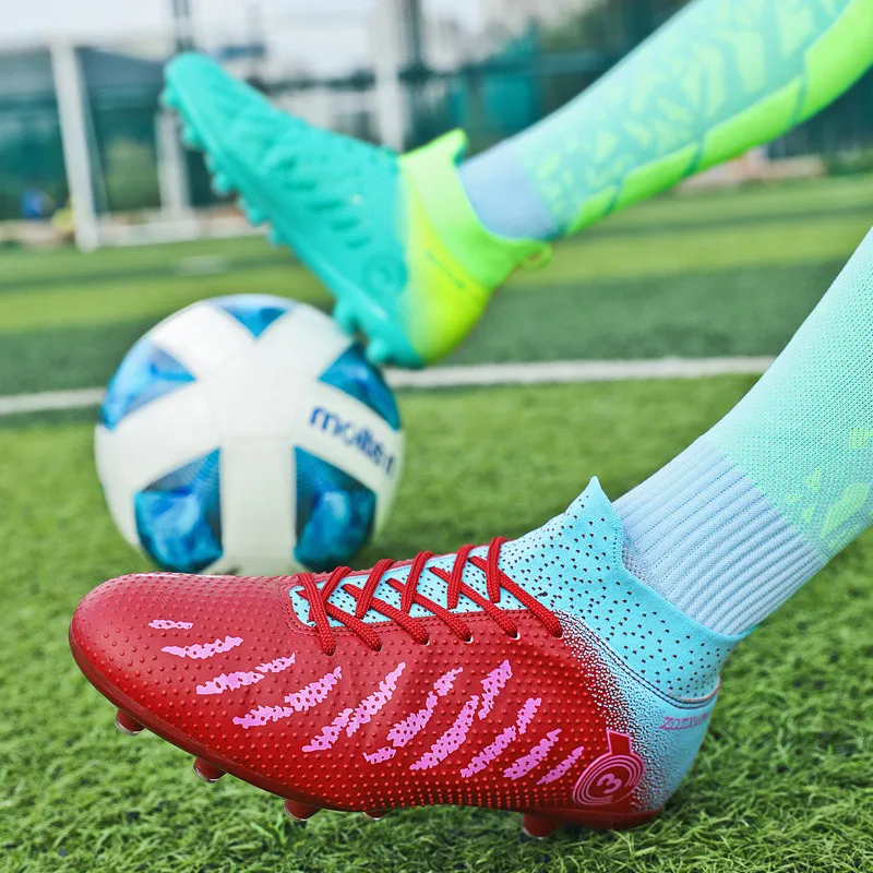 

High Quality Knitting Leather Football Boots Men Comfortable Breathable Men's Soccer Boots Non-slip Specialty Training Shoes Men