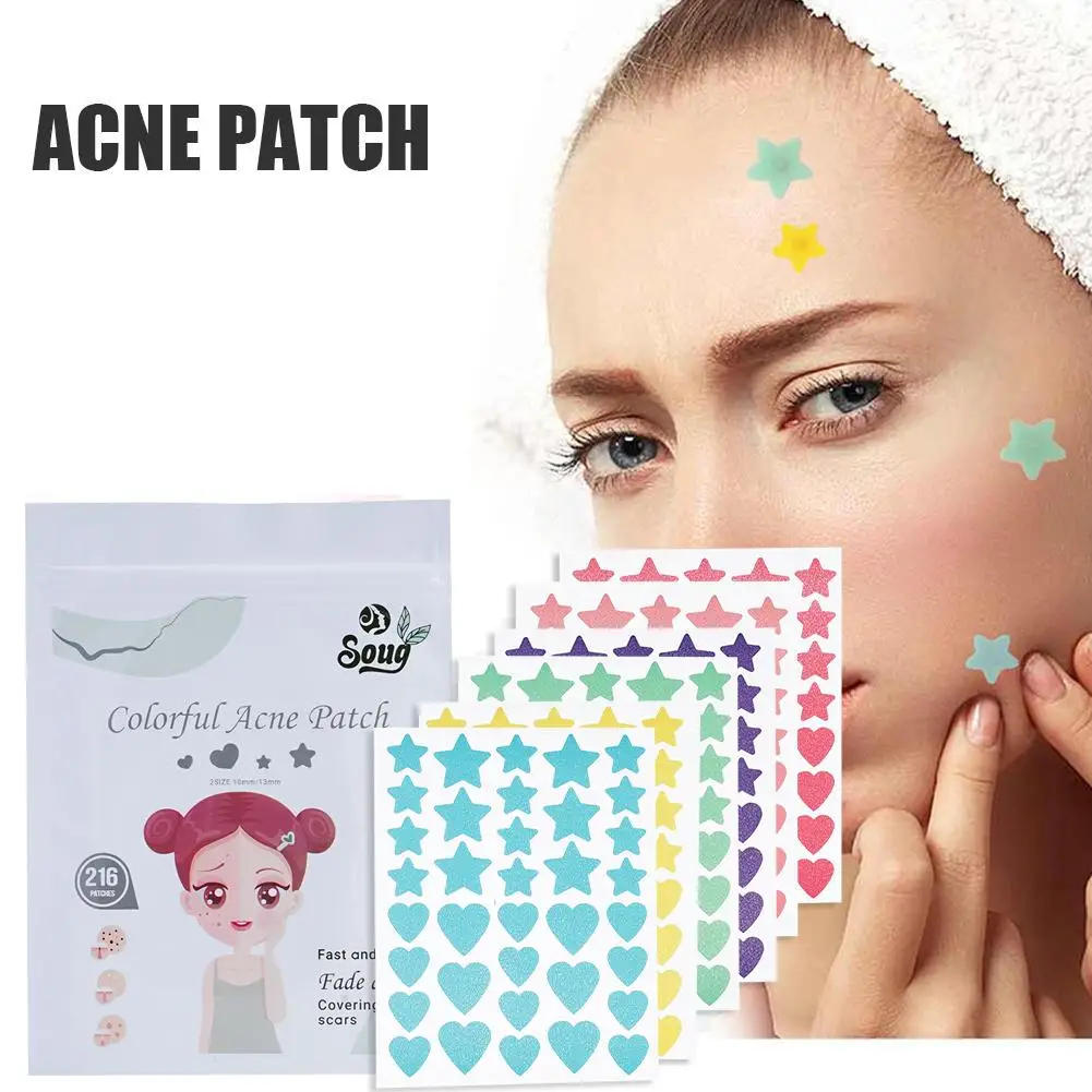 Soug Pimple Patch Face Spot Scar Care Acnes 216pcs Инструменты для шрамов лица Наклейки Лечение Уход за