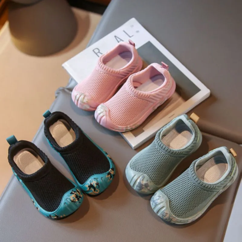 Детская дышащая спортивная обувь Мягкая Повседневная сетчатая поверхность для