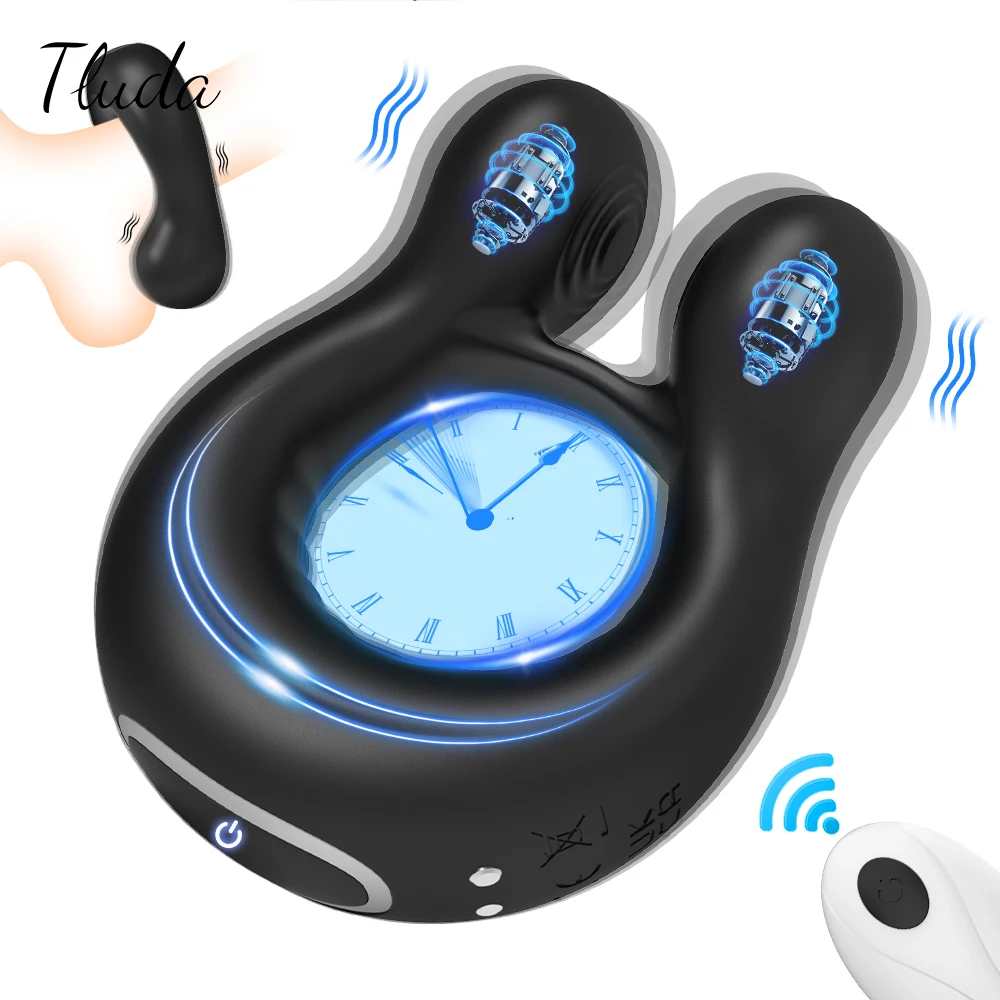 sterowany wibrujący pierścień na penisa dla mężczyzn opóźnienie wytrysku podwójne silniki towary dorosłych seks-zabawka par