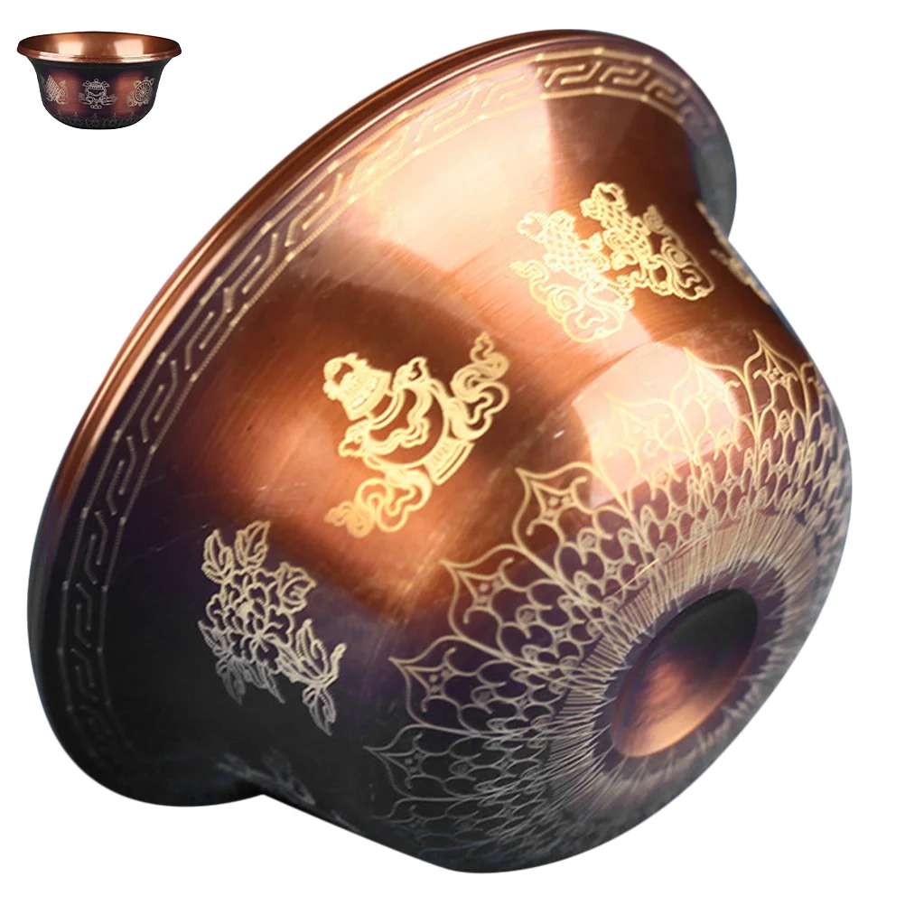 

Desk Top Decor Water Supply Cup Holy Ritual Temple Tibetan 6.5X6.5CM Copper Offering Sacrifice Supplies