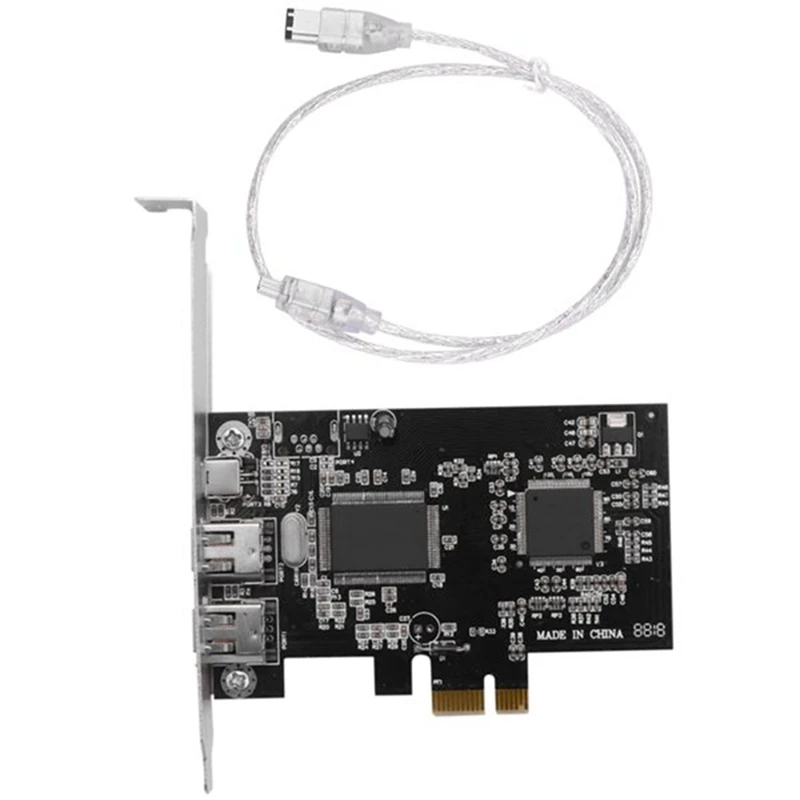 Плата контроллера PCI Express X1 PCI-E Firewire 1394A IEEE1394 черная подходит для рабочего стола