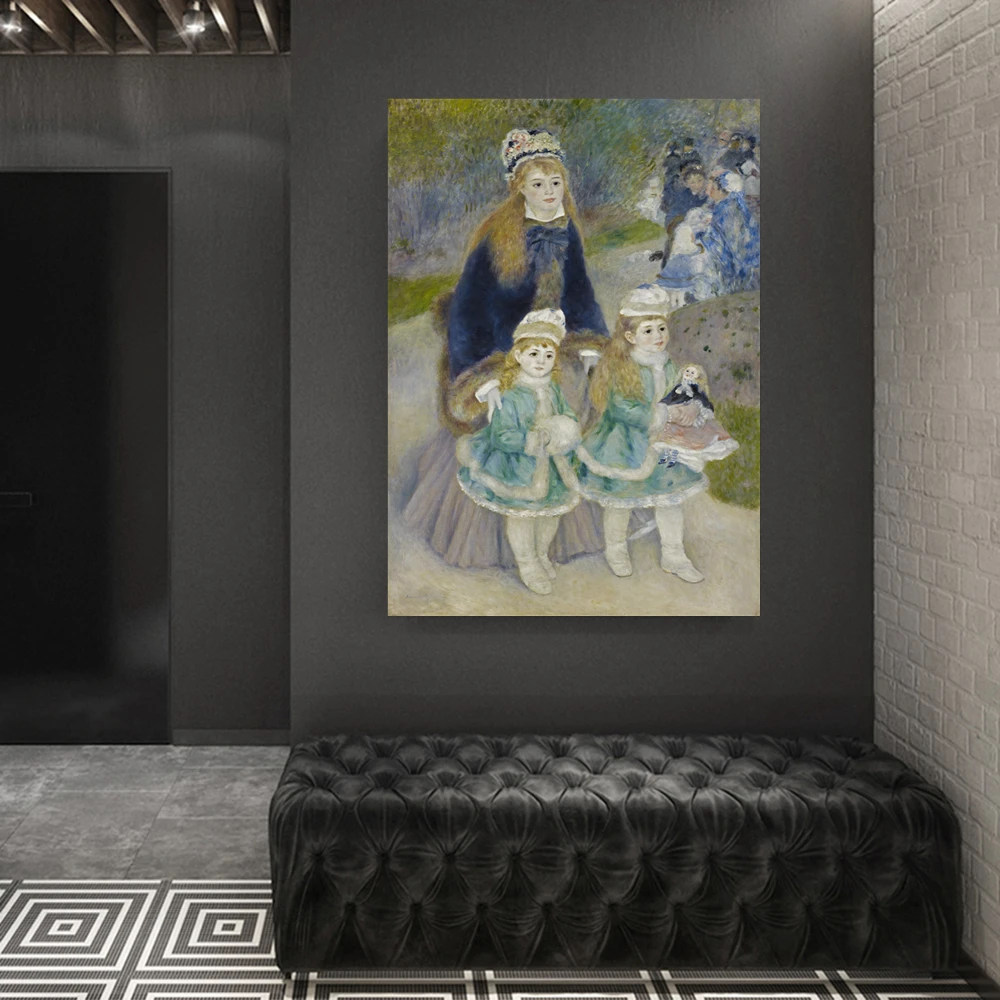 

Replica Canvas Print Pierre Auguste Renoir - Mother and Children (La Promenade) Canvas Painting Printed Lobby Bedroom Wall Decor