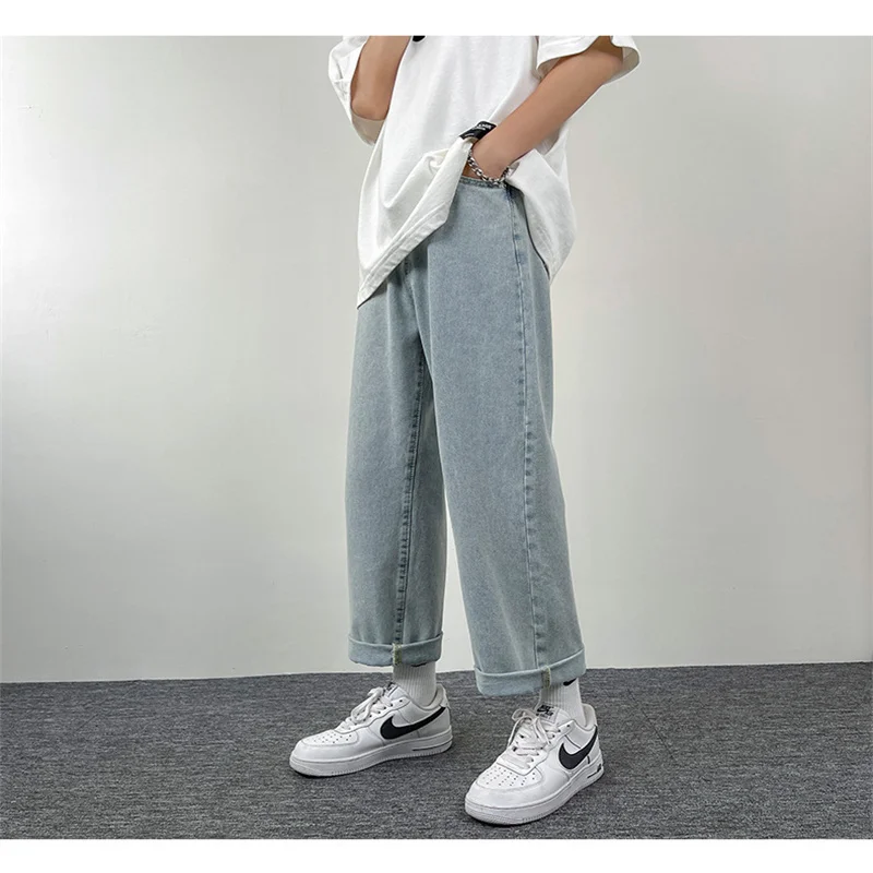 

2022 Men's Jeans Pants Casual Vintage Baggy Straight Leg Trousers Korean Fashion Man Streetwear Pop Harajuku Oversize Pants
