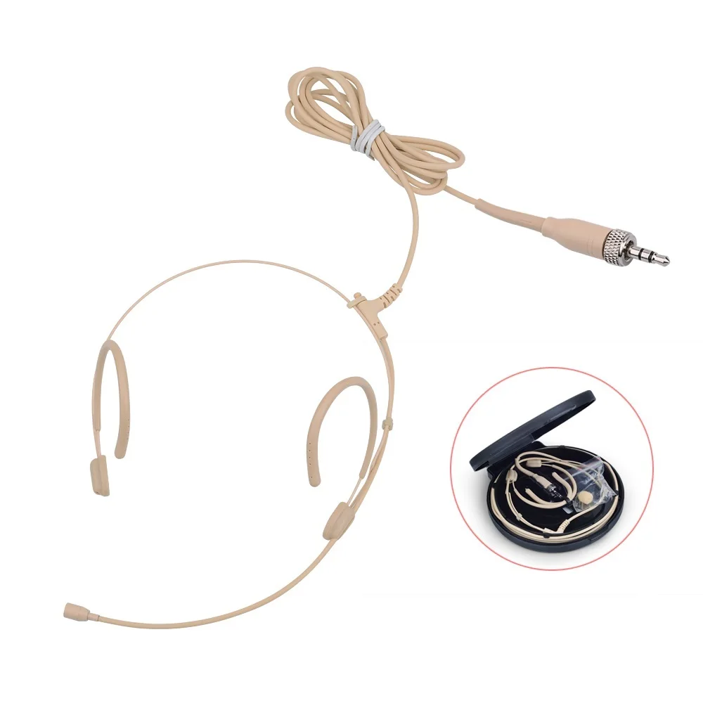 

Upgrade Version Electret Condenser Headworn Headset Microphone 3.5mm Jack TRS Locking Mic For Sennheiser Body Pack Thick Cable