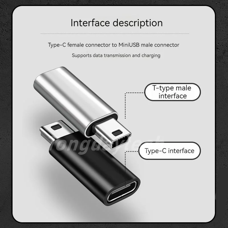 Металлический Универсальный Otg мини 5-контактный USB-адаптер B штекер на USB Тип C