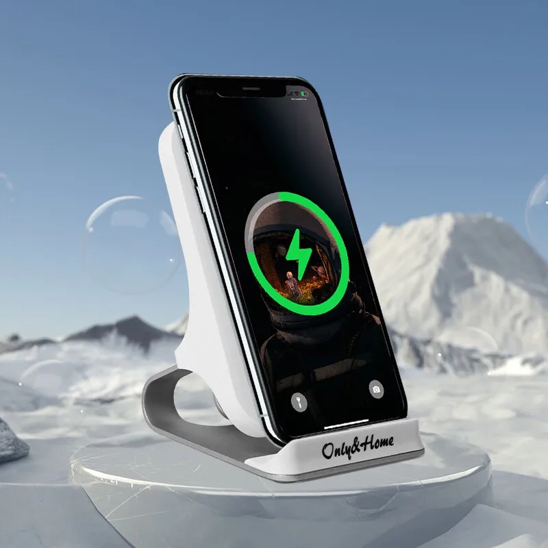 

Only & Home KL-ZJ-02 QI Wireless Metal Cellphone Holder Wireless Charging Stand 15w High Power Fast Charging