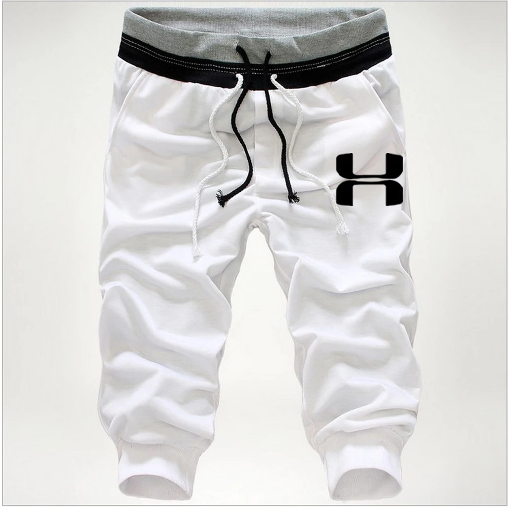 

Men Clothing Casual Pants Running Quick Drying Cropped Trouser Elastic Waist Joggers Sports Fitness Gym Outdoor Printed Pants