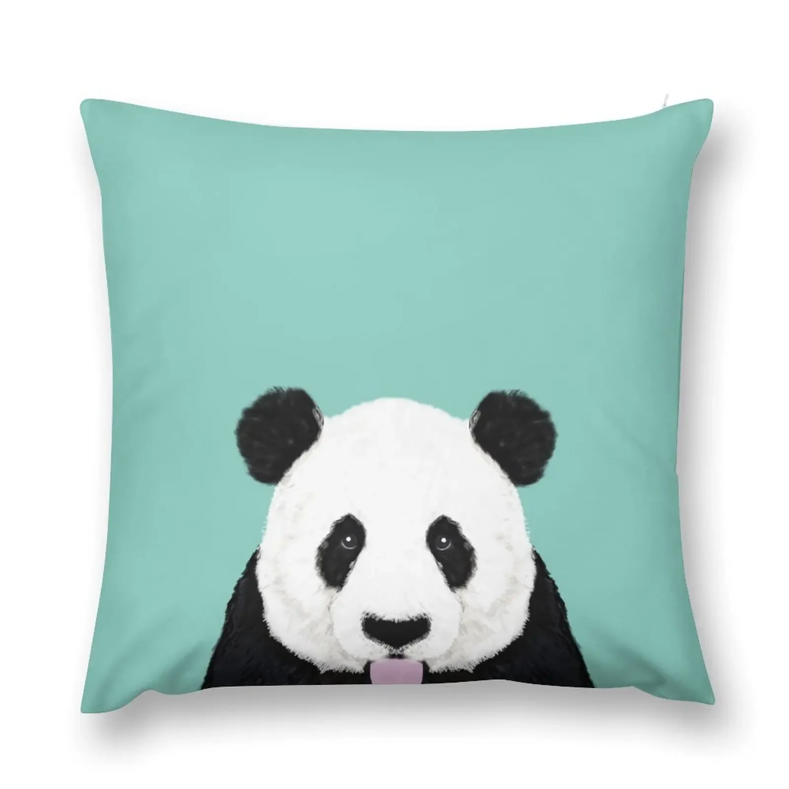 Панда - мята милый черно-белый портрет животного дизайн иллюстрация мобильный