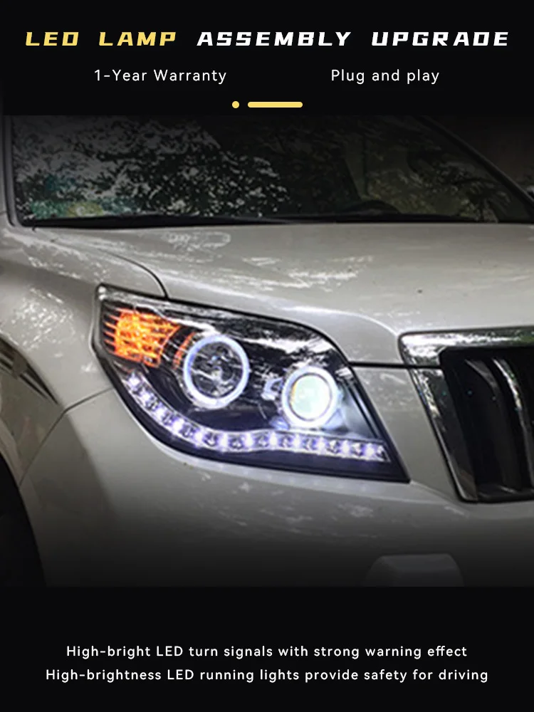 Автомобильные фары для Toyota Prado LC150 2010-2013 обновленные DRL дизайн ангельские глазки