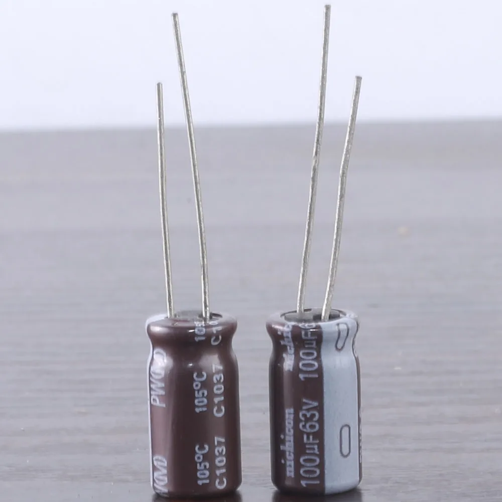 10 шт. электролитический конденсатор Nichicon PW 100mfd 63 в 100 мкФ 8x15 мм 105 ℃
