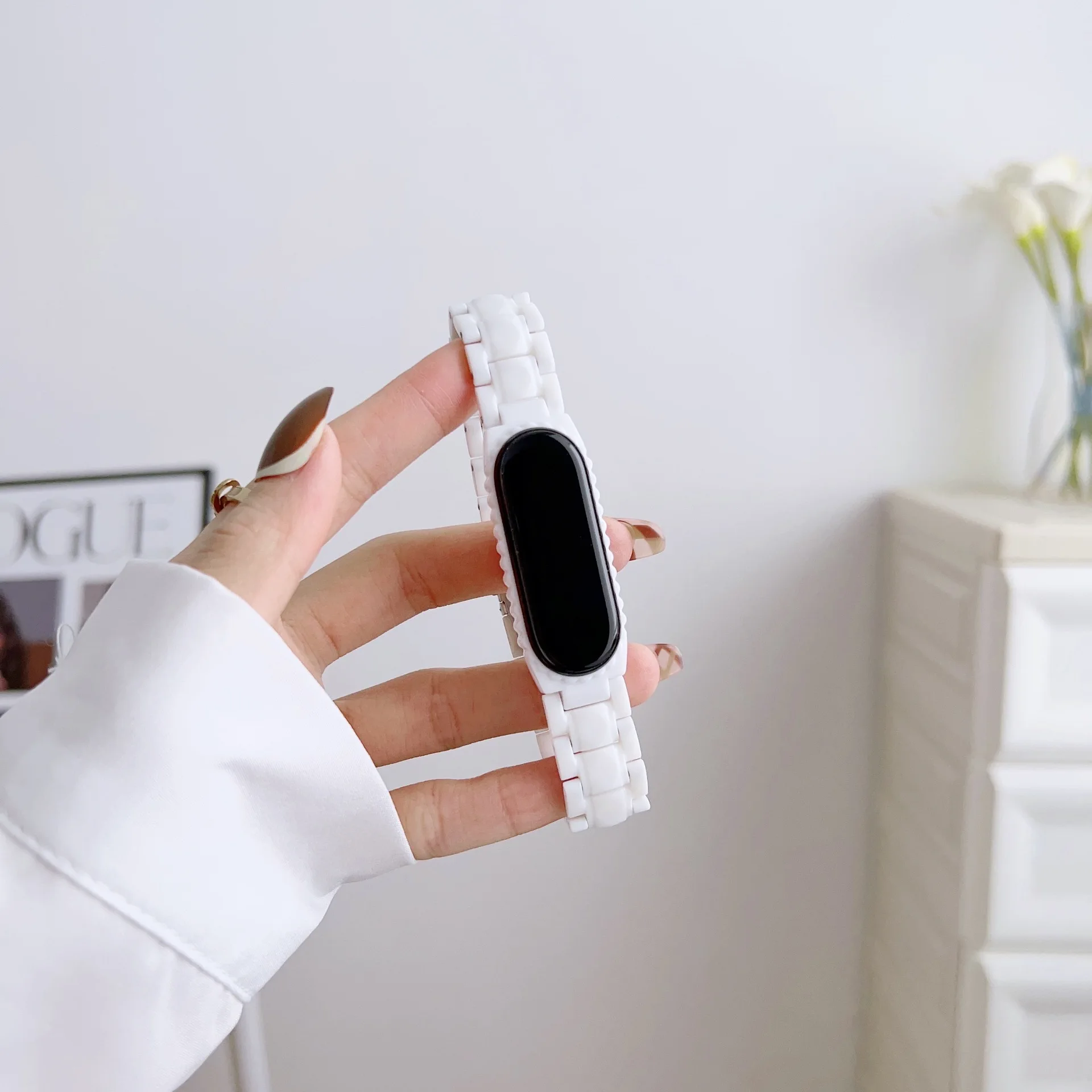 Suitable for Mi Bracelet Strap 3/4/5/6/7 Color Strap PC+ Resin Three Beads Watch Strap Set Xiaomi Wristband