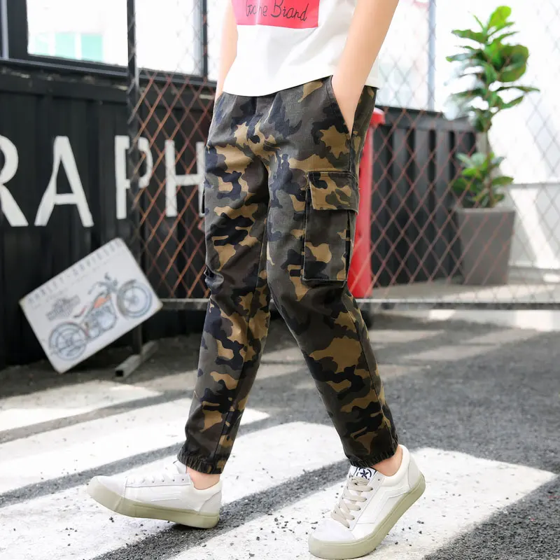 

Bottoms Trousers Pants Military Jeans Camo Camouflage Boys Combat Cargo Sweatpants Children Jogger Army Casual Clothes
